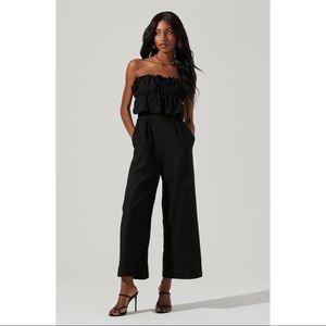 NWT ASTR the Label Ruffle Bust Tie Back Jumpsuit